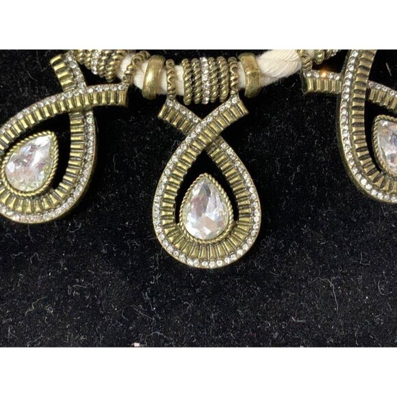 π 2/$30 π Banana Republic Tear Drop Gemstones, Bronze Closure Rope Necklace - Picture 3 of 6